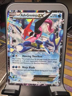 Pokemon TCG Ash-Greninja EX Black Star Promo XY 133 LP Light Play - Image 1