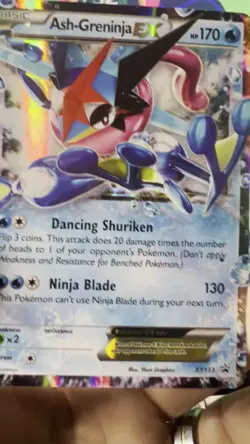 Pokemon TCG Ash-Greninja EX Black Star Promo XY 133 LP Light Play - Image 2
