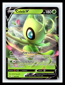 💥 Pokemon Celebi V 001/202 Sword Shield Base Ultra Rare Holo - Image 1