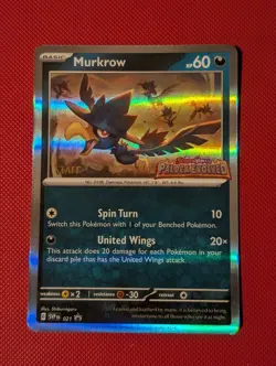 Pokemon TCG - Murkrow - SVP021 STAFF PRERELEASE - Paldea Evolved Promo - Image 1