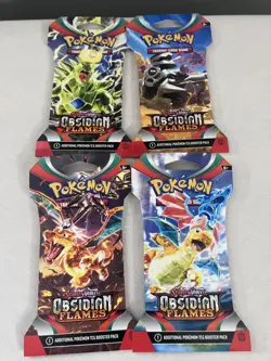 Pokemon TCG Obsidian Flames Sleeved Booster Pack ART SET *4 packs* - Image 1