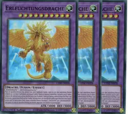 yugioh 3x Erleuchtungsdrache LEDE-DE038 SUPER 1AUFLAGE DEUTSCH - Image 1