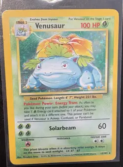 Lot Of 3 Venusaur Holo Pokemon Cards Including Base Set 15/102 MP/HP - Image 3