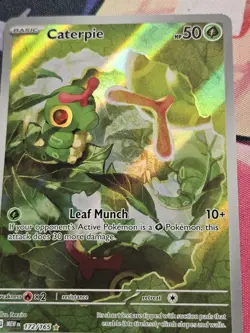 Pokemon TCG Caterpie 172/165 Scarlet & Violet 151 Holo Card NM Condition - Image 2
