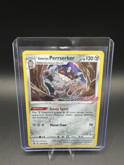 Pokemon Galarian Perrserker SWSH008 Stamped Prerelease Black Star Promo Card - Image 3