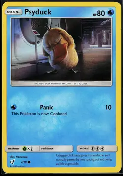 Psyduck Holo Common 7/18 Common Detective Pikachu Pokemon Card - Image 1