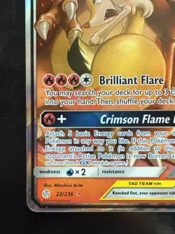 Pokemon Charizard & Braixen GX 22/236 Sm Cosmic Eclipse Holo (LP) - Image 4