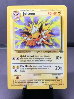 Pokemon TCG Jolteon #20/64 Jungle Set Non Holo Rare WOTC VTG 1999 LP - Image 1