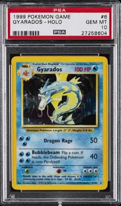 1999 POKEMON BASE SET UNLIMITED #6 GYARADOS-HOLO PSA 10 - Image 1