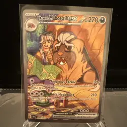 Pokemon TCG Arven's Mabosstiff EX #235/182 Sv10: Destined Rivals SAR NM - Image 3