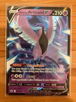 Pokemon SWSH06: Sword & Shield Chilling Reign Galarian Articuno V 058/198 Holo - Image 1