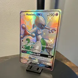 Pokemon Shiny Mewtwo GX SV59/SV94 Hidden Fates Shiny Vault Full Art Holo 190 HP - Image 3