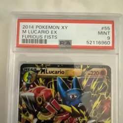 2014 POKEMON XY M LUCARIO EX FURIOUS FISTS #55 PSA 9 MINT - Image 2