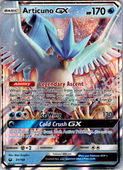2018 Pokemon Sun & Moon Celestial Storm Articuno Holo #31/168 - Image 1