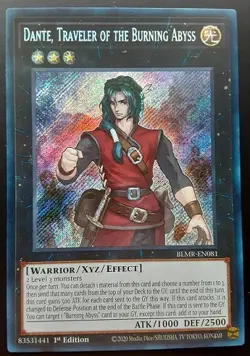 YUGIOH Dante, Traveler Of The Burning Abyss BLMR-EN081 1st Ed Secret Rare NM 1x - Image 1