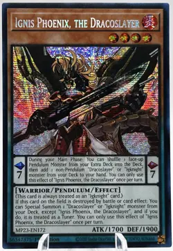 Ignis Phoenix, the Dracoslayer MP23-EN172 Prismatic Secret Rare 1st Ed Yugioh NM - Image 1