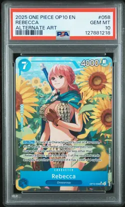 PSA 10 Gem Mint One Piece Rebecca (Parallel) OP10-058 Royal Blood English - Image 1