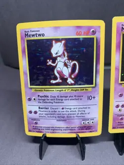 Pokemon TCG Mewtwo 2 Card Lot Base Set Holo & Black Star Promo 14 VTG 1999 WOTC - Image 2