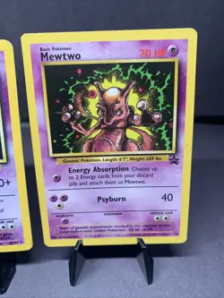Pokemon TCG Mewtwo 2 Card Lot Base Set Holo & Black Star Promo 14 VTG 1999 WOTC - Image 3