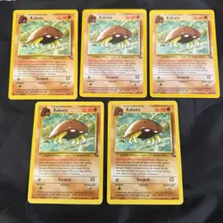Pokemon TCG Kabuto Fossil 50/62 Vintage WOTC Unlimited 5 Card Lot - MP - Image 2