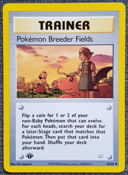1st Ed. Pokemon Breeder Fields - Neo Revelation - #62/64 - Vintage Pokemon Card - Image 1