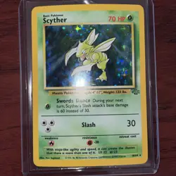 Pokemon TCG Scyther Holo Rare Card Jungle Set 10/64 WOTC Vintage 1999 MP - Image 1