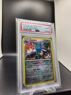 2016 Pokemon Lucario Reverse Foil 4th Place Pokemon League 63/124 PSA 9 Mint - Image 2