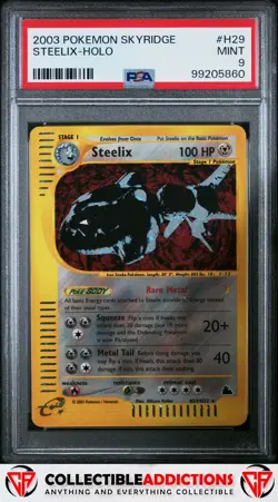 2003 Pokemon Skyridge #H29 Holo Steelix PSA 9 Mint Swirl - Image 1