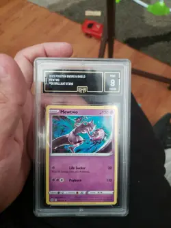 2022 Pokemon Sword & Shield Mewtwo #56 Brilliant Stars Gma Mint 9 Graded Card - Image 1