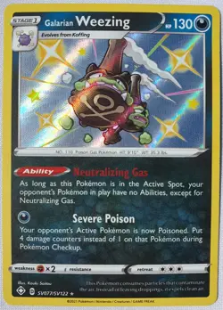 Pokemon Galarian Weezing Shiny Holo Rare Shining Fates: Shiny Vault SV077/SV122 - Image 1