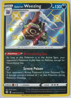 Pokemon Galarian Weezing Shiny Holo Rare Shining Fates: Shiny Vault SV077/SV122 - Image 2