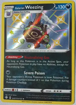 Pokemon Galarian Weezing Shiny Holo Rare Shining Fates: Shiny Vault SV077/SV122 - Image 5