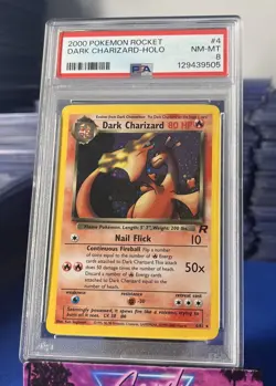 2000 POKEMON ROCKET #4 DARK CHARIZARD-HOLO PSA 8 - Image 1