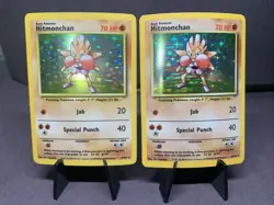 Pokemon TCG Hitmonchan 7/102 Base Set Unlimited Holo Rare 1999 VTG WOTC 2 Pack - Image 1