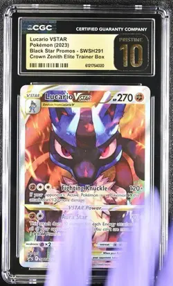 Pokemon Crown Zenith Lucario VSTAR SWSH291 Black Star Promo CGC 10 Pristine - Image 1