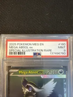 Pokemon 2025 TCG Mega Absol ex 180/132 Me01 Special Illustration Rare Holo PSA 9 - Image 5