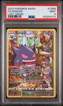 2022 POKEMON SWORD & SHIELD LOST ORIGIN TG06 FULL ART/GENGAR Psa 9 Mint - Image 1