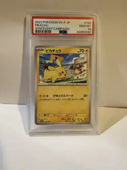 Pokemon Pikachu 2023 SV-P Gym Event Campaign Promo #120 JP Gem Mint PSA 10 - Image 1