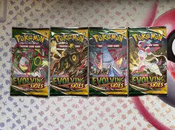 Pokemon- Evolving Skies - Booster Pack Art Set- 4 Packs- New & Sealed - Image 1