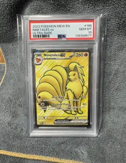PSA 10 GEM MINT Ninetales ex 151 English Ultra Rare Holo 2023 Pokemon 186/165 - Image 1