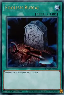 MAGO-EN053 FOOLISH BURIAL RARE 1ST EDITION YuGiOh CARD - Image 1
