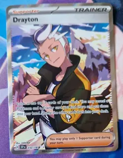 Pokemon Card Drayton 232/191 Full Art Trainer Ultra Rare Surging Sparks NM-Mint - Image 1