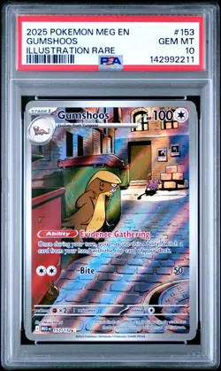 Gumshoos #153 Illustration Rare Mega Evolution PSA 10 Card GEM MINT 2025 Pokemon - Image 1