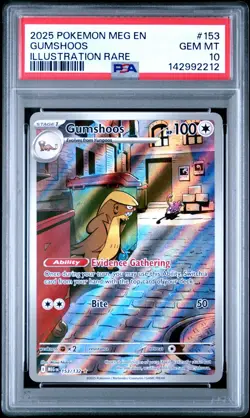 Gumshoos #153 Illustration Rare Mega Evolution PSA 10 Card GEM MINT 2025 Pokemon - Image 3