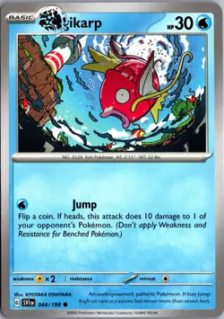 Magikarp Misprint 044/198 Common SV01: Scarlet & Violet Base Set LP Pokemon Card - Image 1