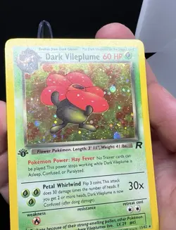 1st Edition Dark Vileplume 13/82 Holo Team Rocket WOTC Pokemon Single Card - Image 2