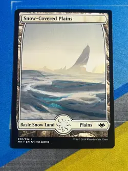 Magic the Gathering MTG Modern Horizons SNOW-COVERED PLAINS Full Art - Image 1