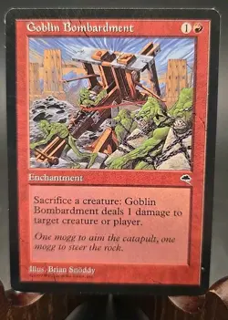 Goblin Bombardment Tempest MTG Regular Moderately Played - Image 1
