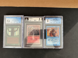 MTG Beta Power Leak, Mountain, Ironroot Treefolk Graded - Image 1