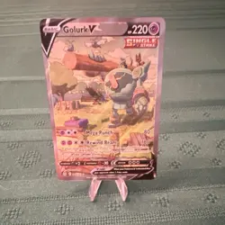 Pokemon Golurk V Ultra Rare Full Art Holo SWSH07 Evolving Skies 182/203 - Image 1
